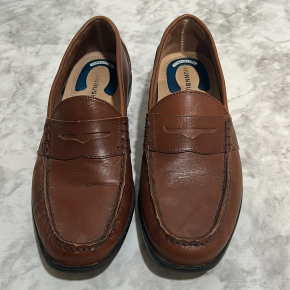 NUNN BUSH MENS BROWN LEATHER SLIP ON LOAFERS Sz 8.5 - Picture 2 of 9